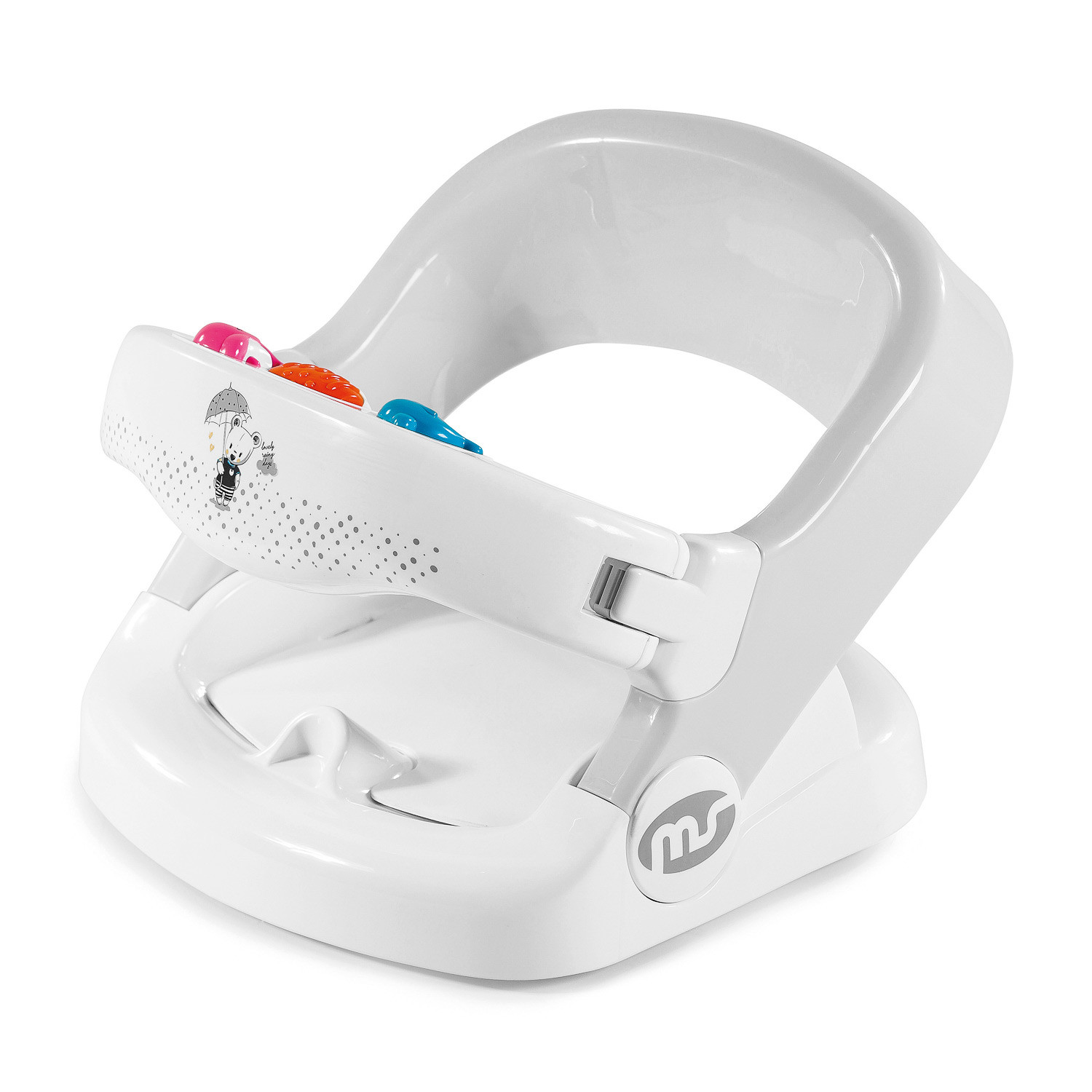  BabyBond Asiento de baño para bebé con 2 modos, ajuste de 3  velocidades, potentes ventosas, silla de bañera infantil con almohada de  silicona lavable, plegable y colgante (gris) : Bebés