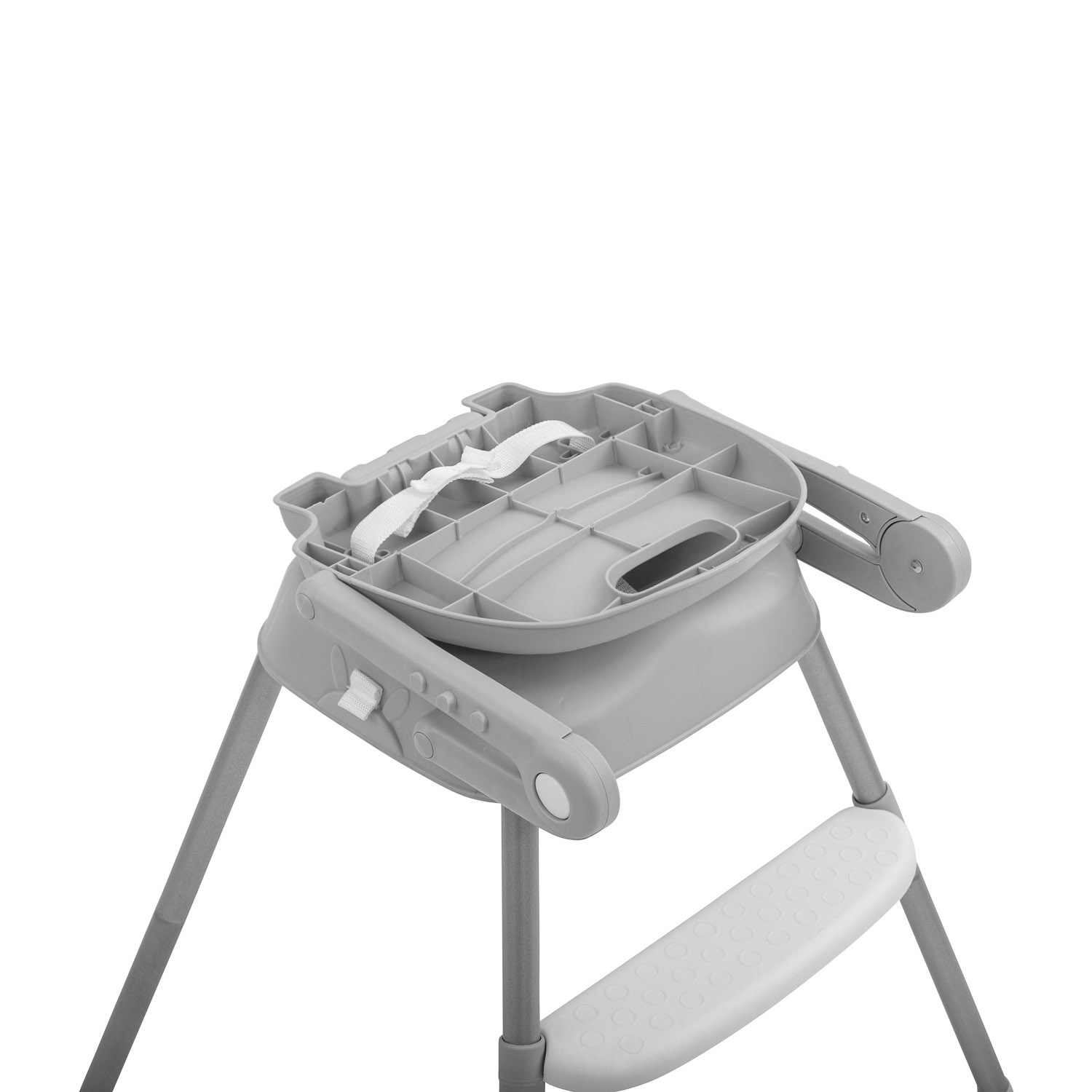MS - Trona para bebe Spoon convertible en alzador y en silla- 3 en 1- Trona  plegable MS con asiento acolchado Gris