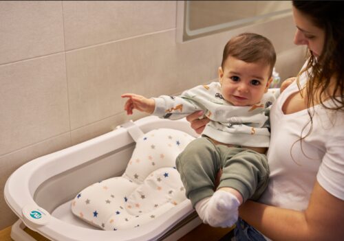 Vasca da bagno pieghevole per bebè con cuscino da bagno - banera flex scaled